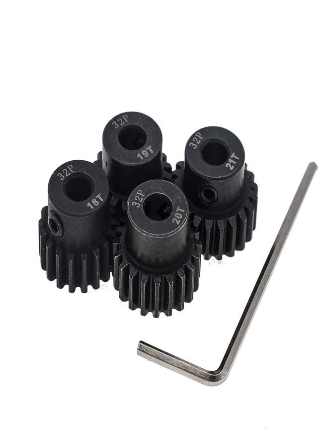 GTHELE 4pcs 32p Pinion Gear 5mm Set Hardened 18t 19t 20t 21t 32 Pitch Gears RC Upgrade Part with Screwdriver - Image 2
